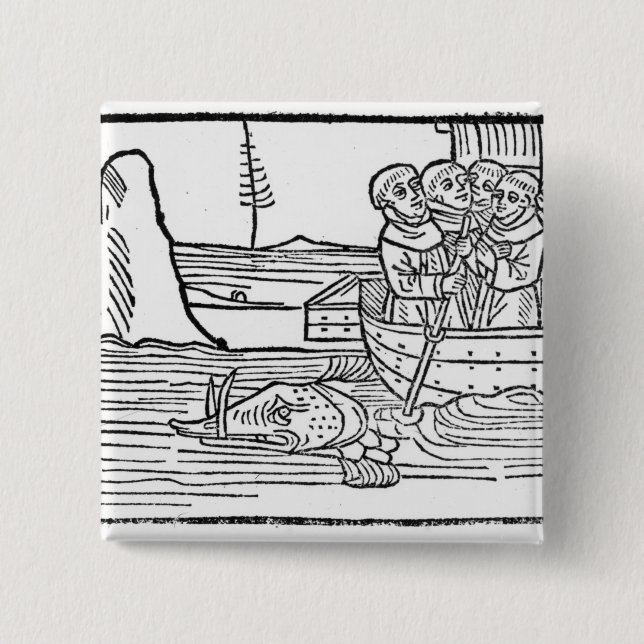 Illustration 'von der Reise von St. Brendan Button (Vorderseite)
