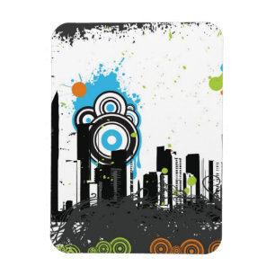 Illustration von einem grungy Stadtbild Magnet