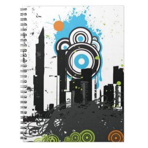 Illustration von einem grungy Stadtbild Notizblock