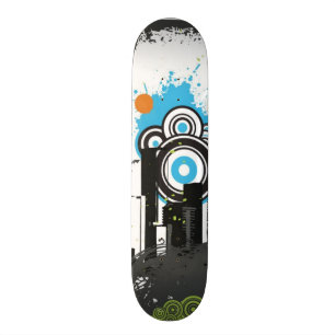 Illustration von einem grungy Stadtbild Skateboard