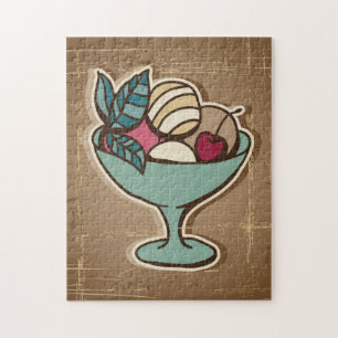 Illustration von Eiscreme im Retro-Stil Puzzle