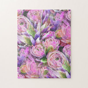 Illustration von farbenfrohen Sukkulenten Puzzle