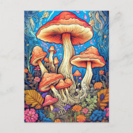 Illustration von farbenfrohen wilden psychedelisch postkarte