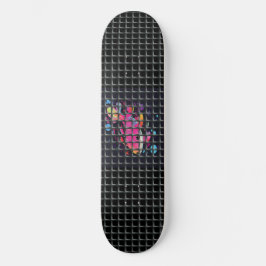 Illustration von Fischen hinter einem Netz Skateboard