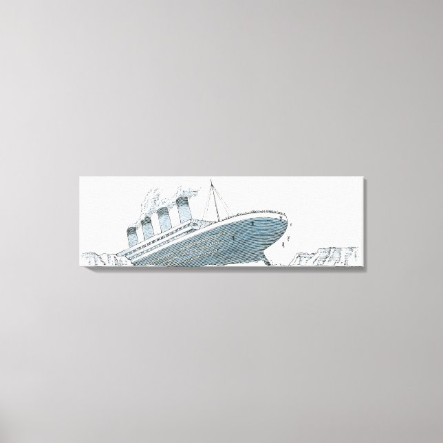 Illustration von Fluggästen, die von der Titanic f Leinwanddruck (Vorderseite)