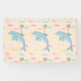 Illustration von Flying Delphin Deliverings Letter Banner