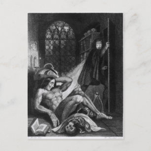 Illustration von 'Frankenstein Postkarte