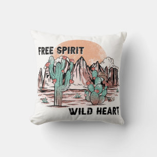 Illustration von "Free Spirit Wild Heart" Kissen