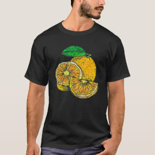 Illustration von frischem Orangenfrucht T-Shirt