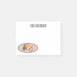 Illustration von geröstetem Schweinebauch Post-it Klebezettel