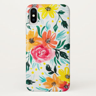 Illustration von Girly Watercolor Pink Yellow Flow Case-Mate iPhone Hülle