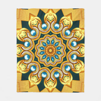 Illustration von Gold Pearl Decorative Frame Fleecedecke