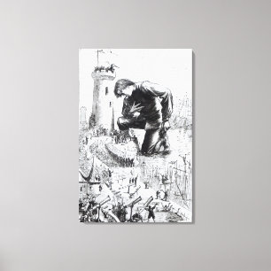 Illustration von 'Gullivers Reisen Leinwanddruck