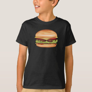 Illustration von Hamburger Fast Food T-Shirt