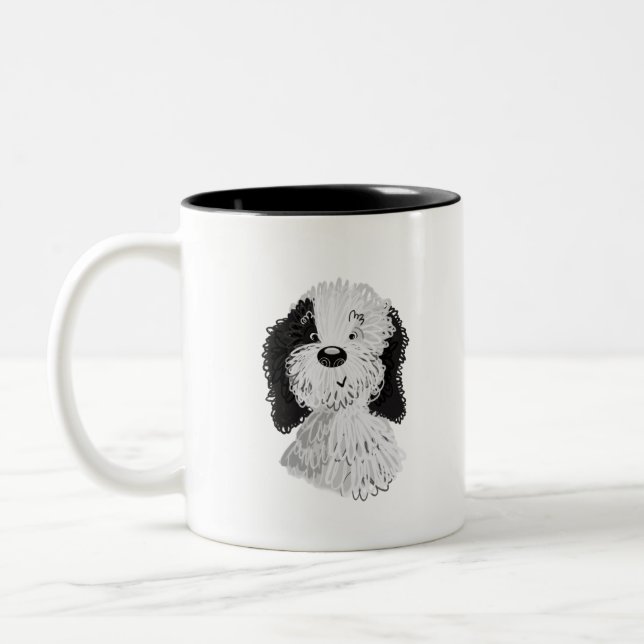 Illustration von Hand Zweifarbige Tasse (Links)