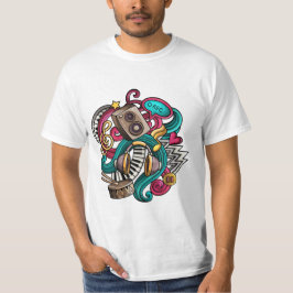 Illustration von handGezeichnet Doodle-Musik T-Shirt