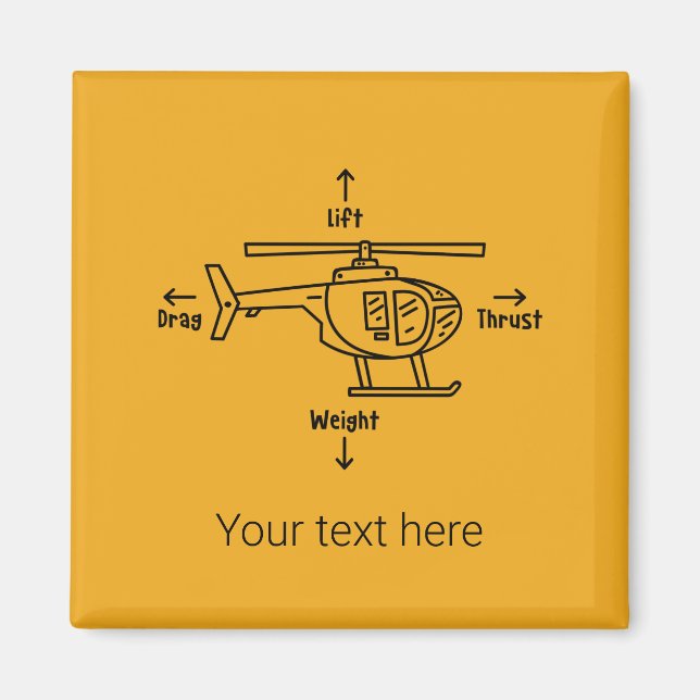 Illustration von Hubschraubern Luftfahrt Pilot Geb Magnet (Vorne)