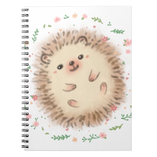 Illustration von Igel und Blume Notizblock (Vorderseite)