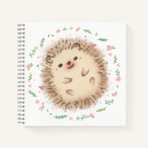Illustration von Igel und Blume Notizbuch