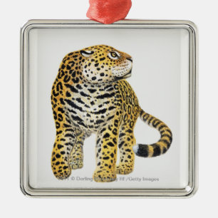 Illustration von Jaguar mit Kopf im Profil Ornament Aus Metall