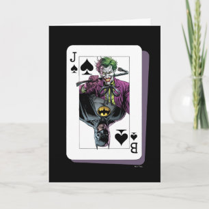 Illustration von Joker- und Batman-Spade-Kartenspi Karte
