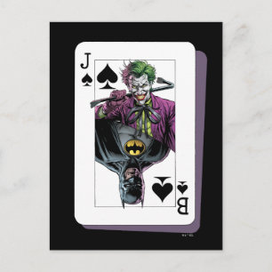 Illustration von Joker- und Batman-Spade-Kartenspi Postkarte