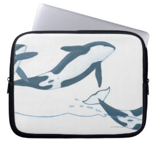 Illustration von Killerwalen (Orcinus orca) Laptopschutzhülle