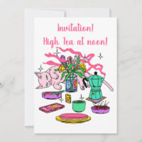 Illustration von Kitty Cat's Tea am Mittag
