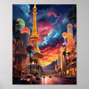 Illustration von Las Vegas Nevada USA Poster