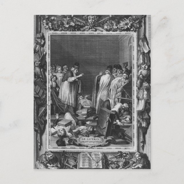 Illustration von "Le Lutrin" von Nicolas Postkarte (Vorderseite)