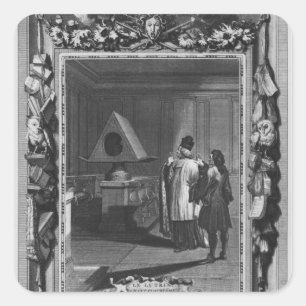 Illustration von "Le Lutrin" von Nicolas Quadratischer Aufkleber