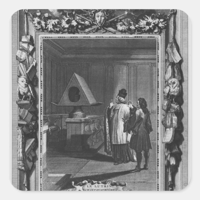 Illustration von "Le Lutrin" von Nicolas Quadratischer Aufkleber (Vorderseite)