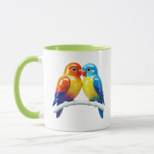 Illustration von Liebesvögeln Tasse