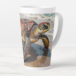 Illustration von Meeresschildkröte und Baby Milchtasse