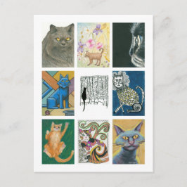 Illustration von neun verschiedenen Künstlern Postkarte