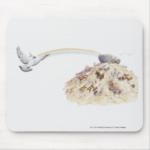 Illustration von Noahs Arche mit dem Tierverlassen Mousepad