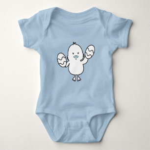 Illustration von Pastel Blue Niedlich Easter Chick Baby Strampler