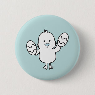 Illustration von Pastel Blue Niedlich Easter Chick Button