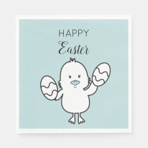 Illustration von Pastel Blue Niedlich Easter Chick Serviette