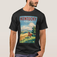 Illustration von Pferden in Kentucky, Reise Kunst