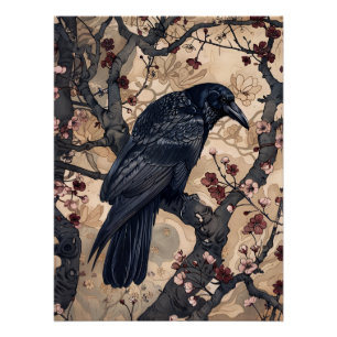 Illustration von Raven and Cherry Blossoms Poster