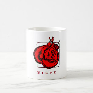 Illustration von Red Boxing Gloves Personalisiert Kaffeetasse