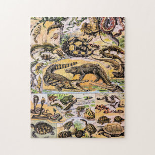 Illustration von Reptilien im Vintage-Stil von Ado Puzzle