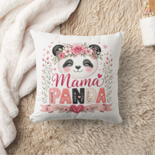 Illustration von rosa floraler Mama-Panda-Muttersc Kissen