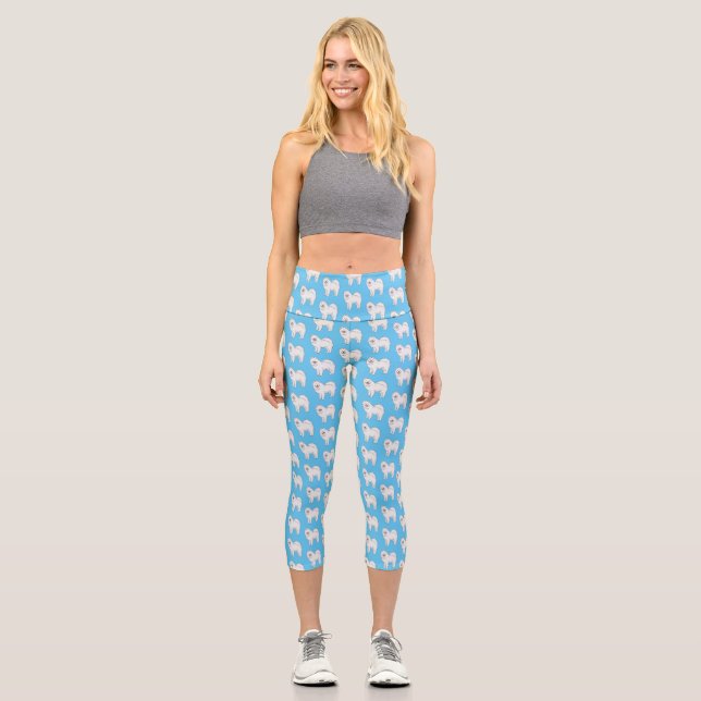 Illustration von Samohunde-Cartoon Capri Leggings (Vorderseite)