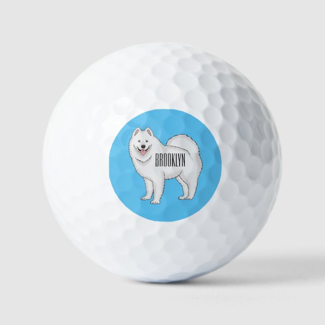 Illustration von Samohunde-Cartoon Golfball (Vorderseite)