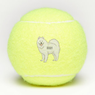 Illustration von Samohunde-Cartoon Tennisbälle
