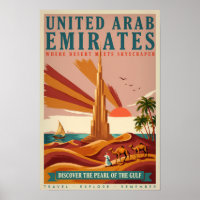 Illustration von UAE-Kamelen und Burj Khalifa für
