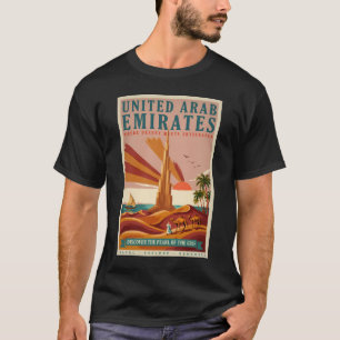 Illustration von UAE-Kamelen und Burj Khalifa für T-Shirt