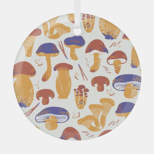Illustration von Vintag essbaren Pilzen Ornament Aus Glas